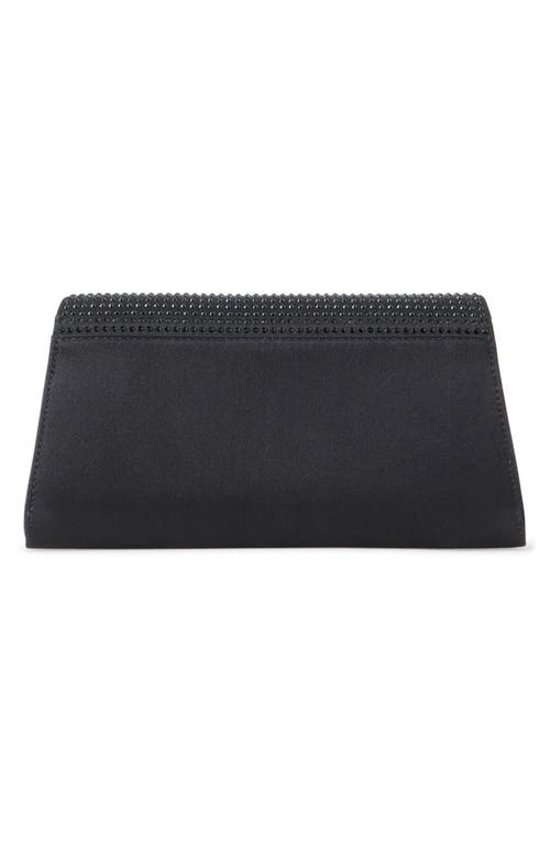 Akris Anouk Crystal Embellished Silk & Leather Clutch In Black