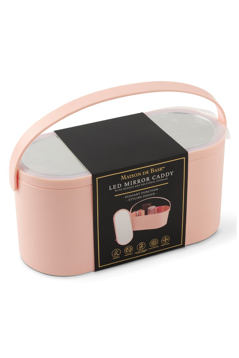 LED Mirror Storage Caddy, Alternate, color, PINK