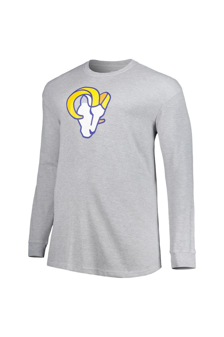 Men's Heather Gray Los Angeles Rams Big & Tall Waffle-Knit Thermal Long Sleeve T-Shirt, Alternate, color, Heather Gray