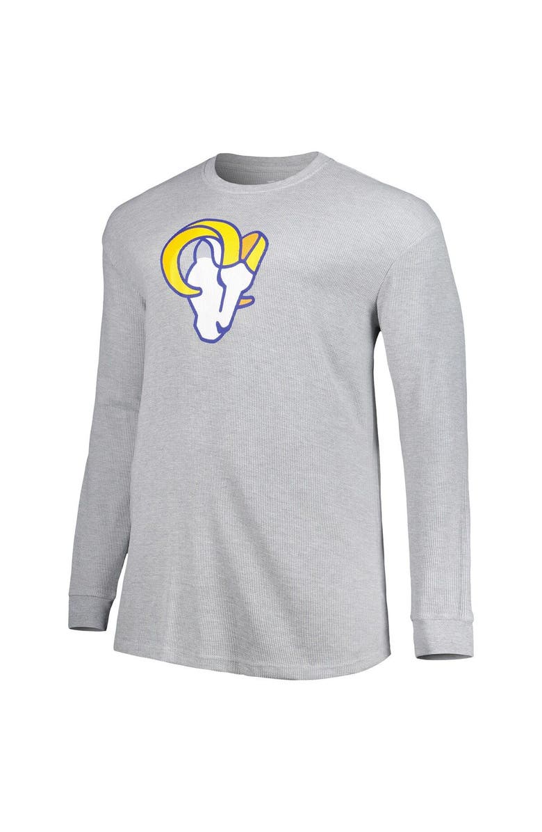 PROFILE Men's Heather Gray Los Angeles Rams Big & Tall Waffle-Knit Thermal Long Sleeve T-Shirt, Alternate, color, Heather Gray