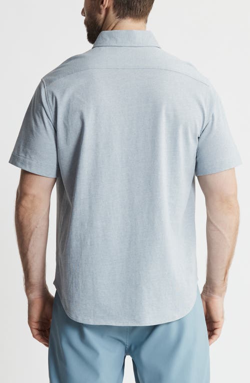 Jachs Short Sleeve Cotton Knit Button-up Shirt