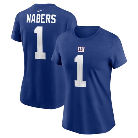 Women's Nike Malik Nabers Royal New York Giants  Name & Number T-Shirt