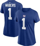 Nike Women's Nike Malik Nabers Royal New York Giants Name & Number T-Shirt