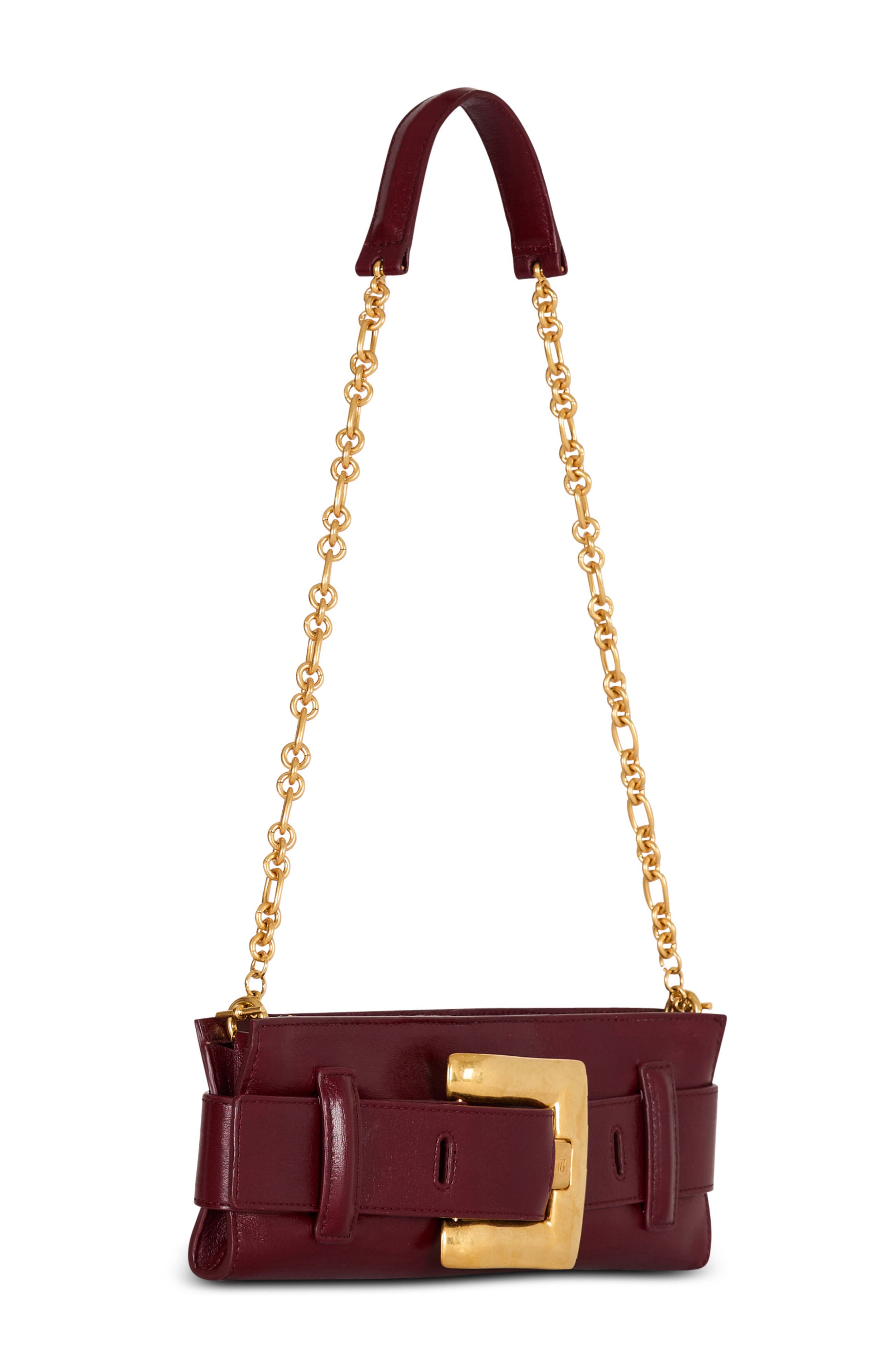 Balmain Anthem Calfskin Clutch In Calfskin, Alternate, color, 