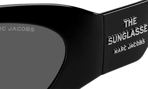 Marc Jacobs Wraparound-frame Sunglasses In Black/grey