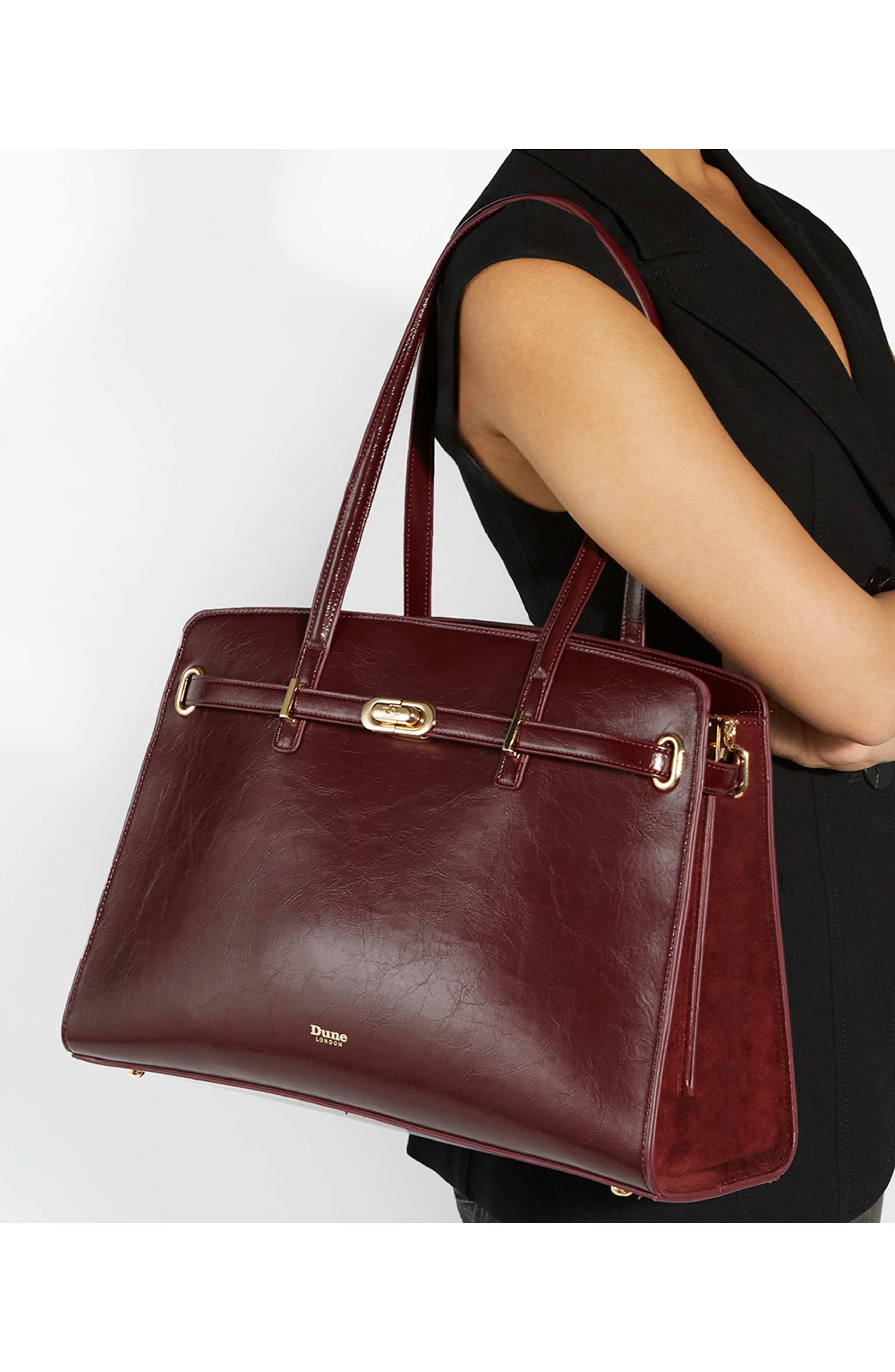 Dune London Define Tote, Alternate, color, Burgundy