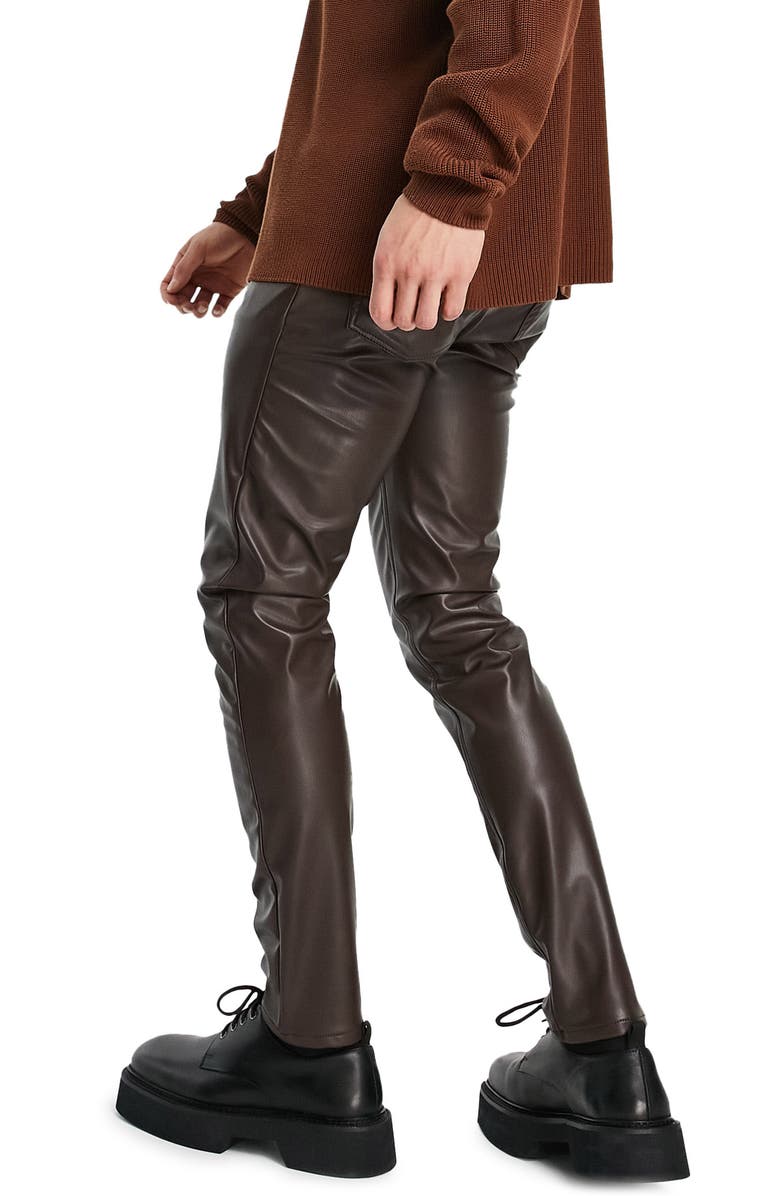 ASOS DESIGN Faux Leather Pants, Alternate, color, 