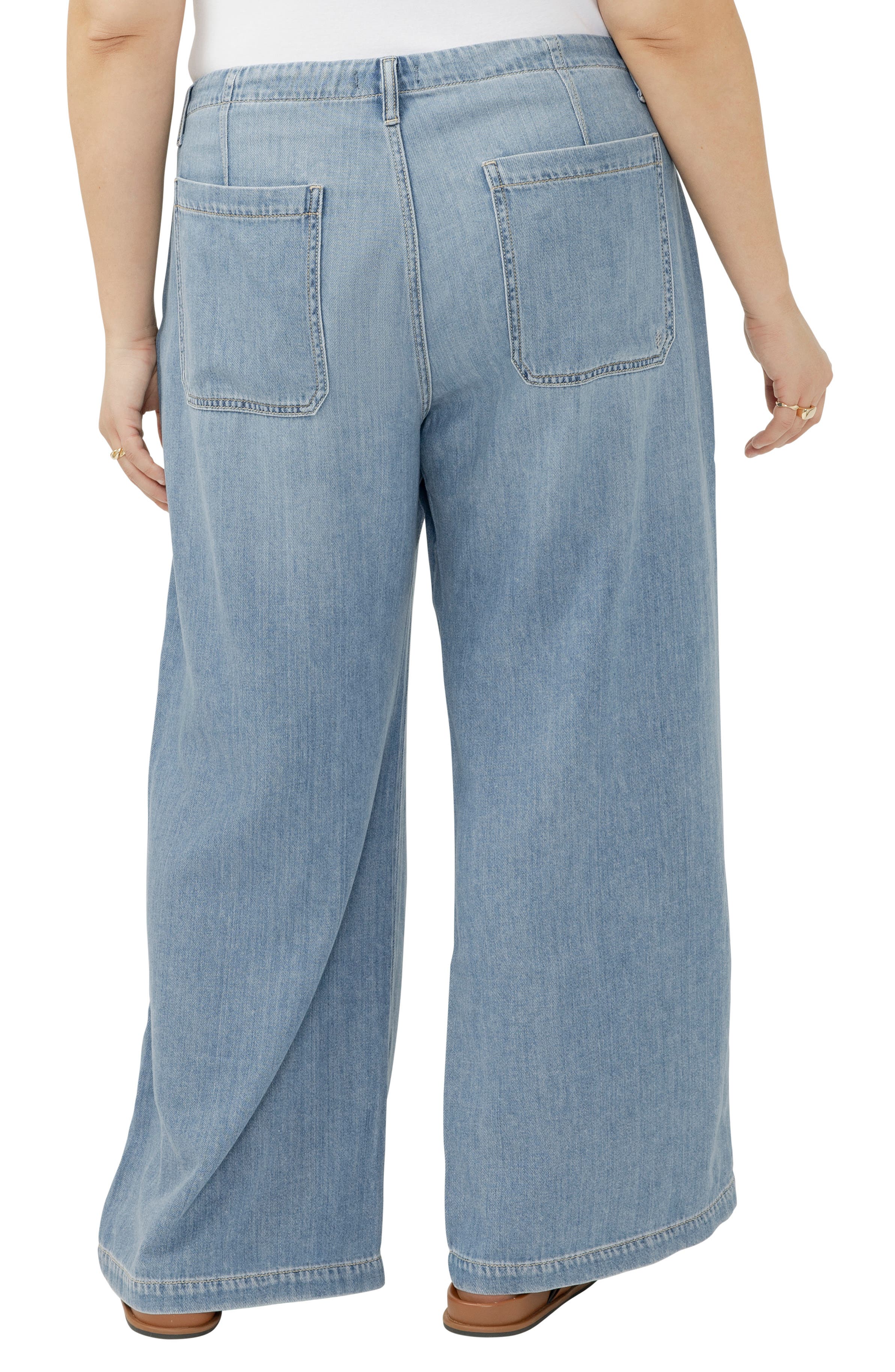 Beach Wide Leg Drawstring Jeans - image 2