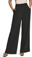 Donna Karan New York Pinstripe High Waist Wide Leg Pants