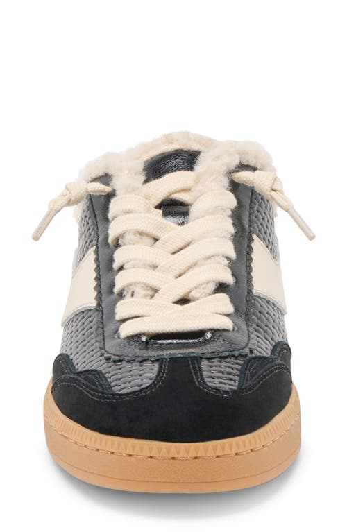 Dolce Vita Notice Slide Plush Sneakers Black Woven Leather In Black
