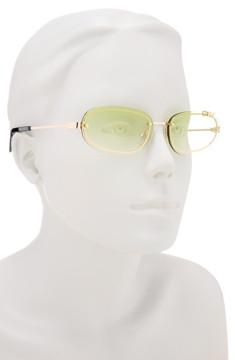 Off-White Miami Gradient Oval Sunglasses, Alternate, color, Gold Gradient Green