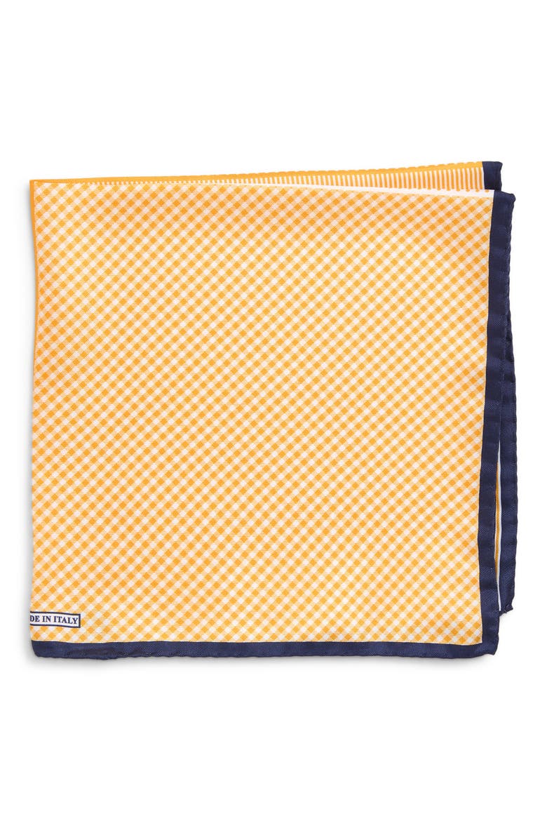 Panel Silk Pocket Square, Main, color, YELLOW