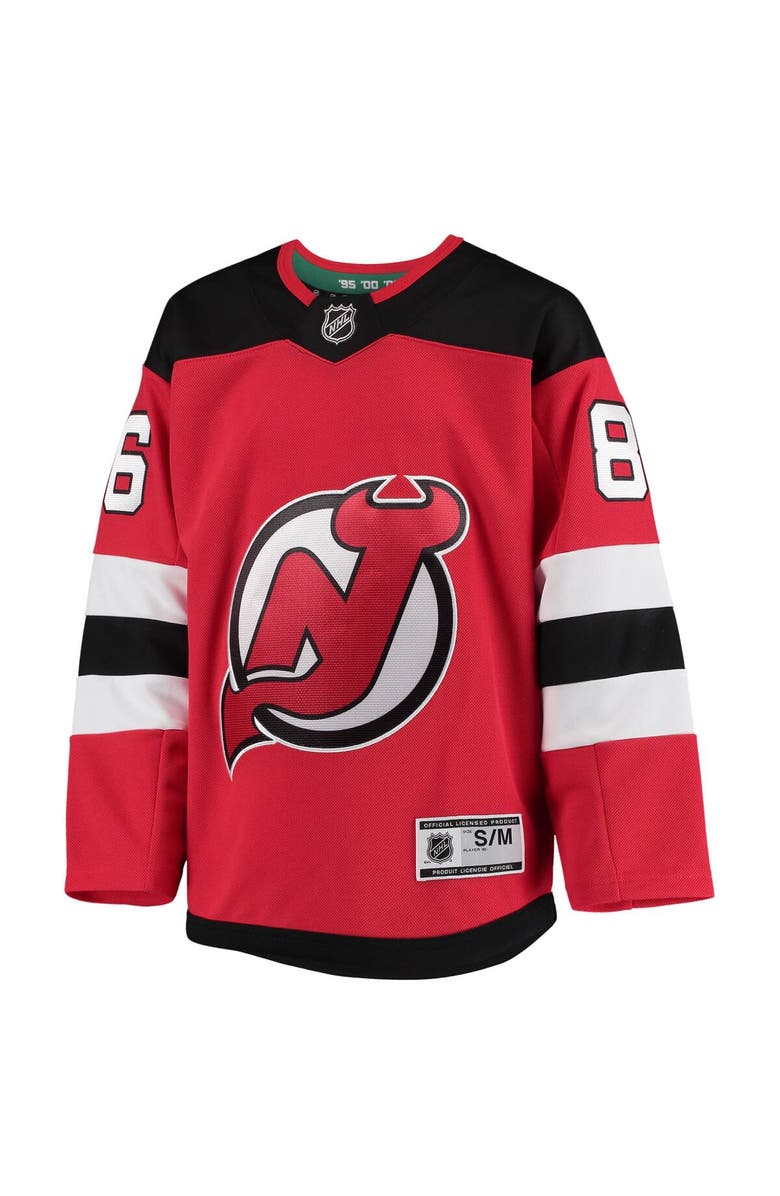 Outerstuff Youth Jack Hughes Red New Jersey Devils Home Premier Player Jersey, Alternate, color, Red