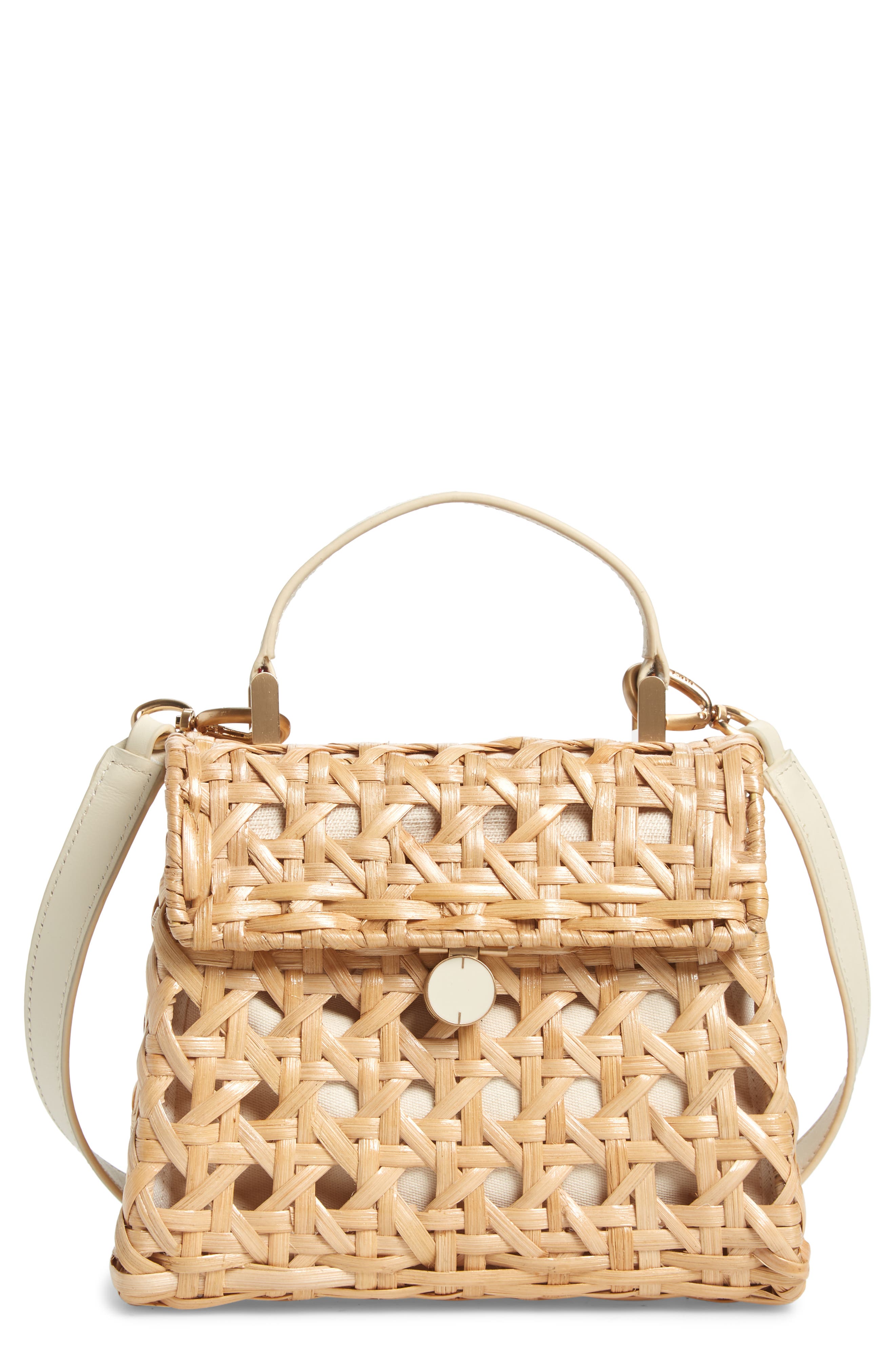 Sybil Rattan Crossbody Satchel, Main, color, NATURAL