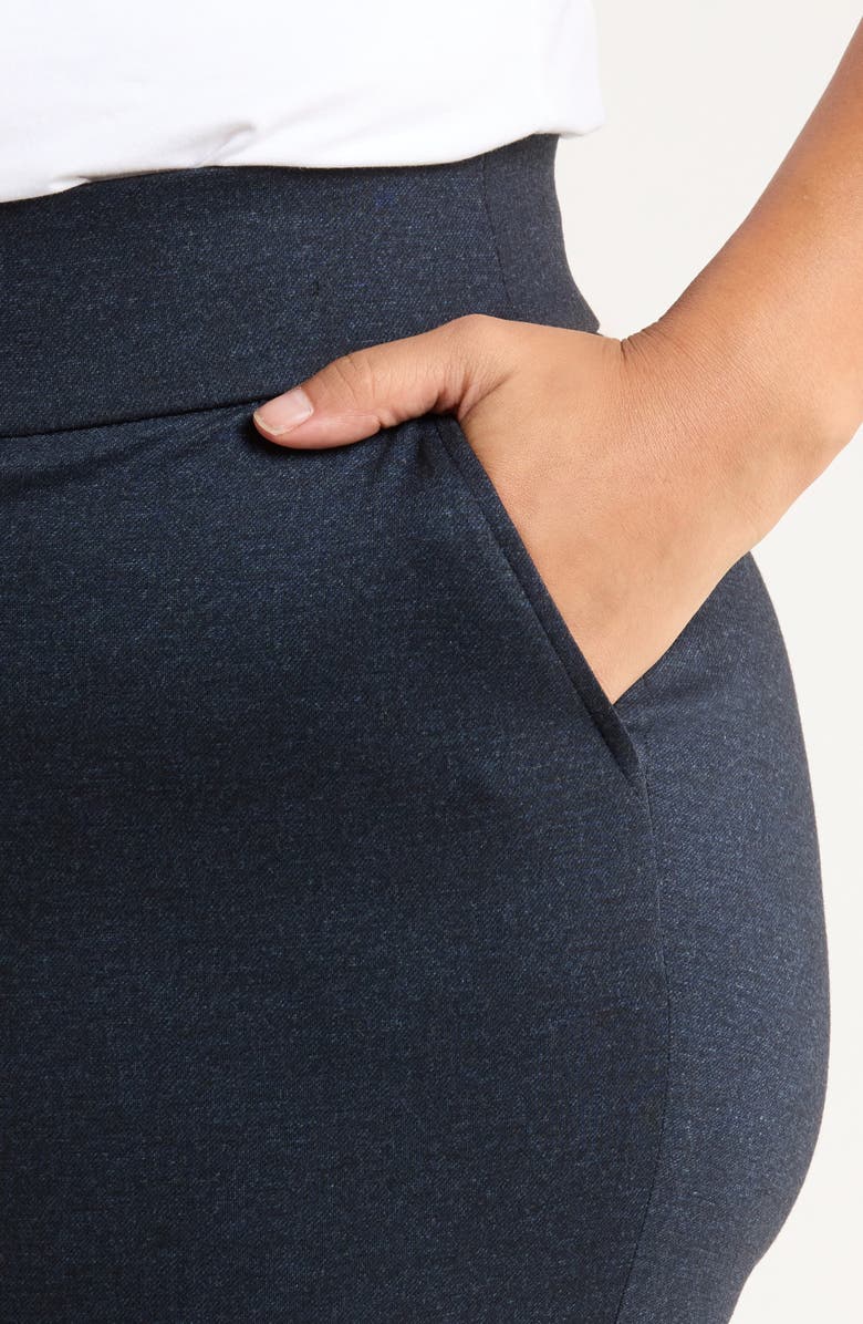 Anne Klein High Waist Straight Leg Pants, Alternate, color, Mid Blue