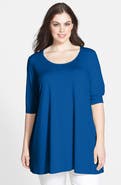 Eileen Fisher Scoop Neck Elbow Sleeve Jersey Tunic