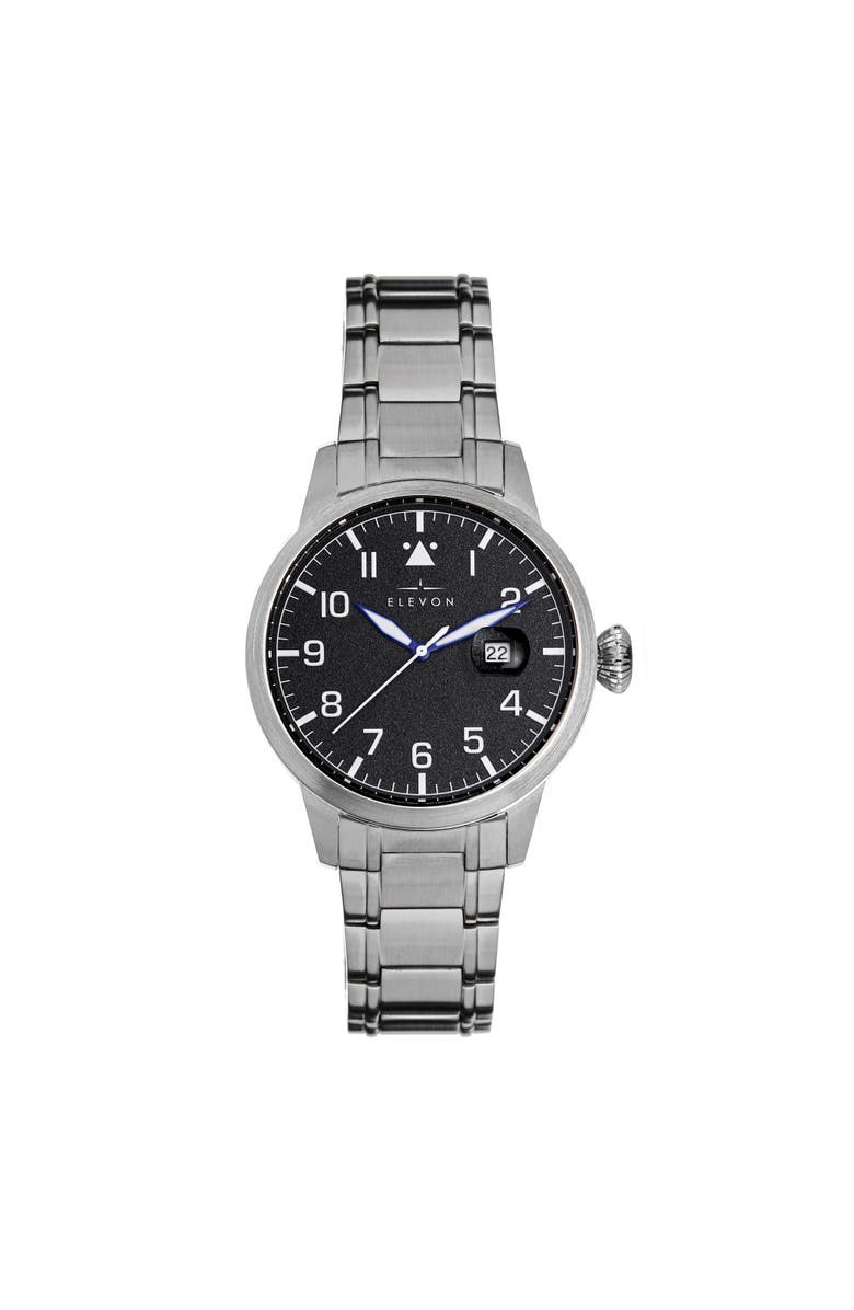 Elevon Stealth Bracelet Watch w/Date, Main, color, Black