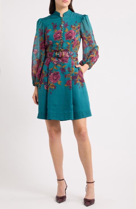 Floral Print Long Sleeve Dress