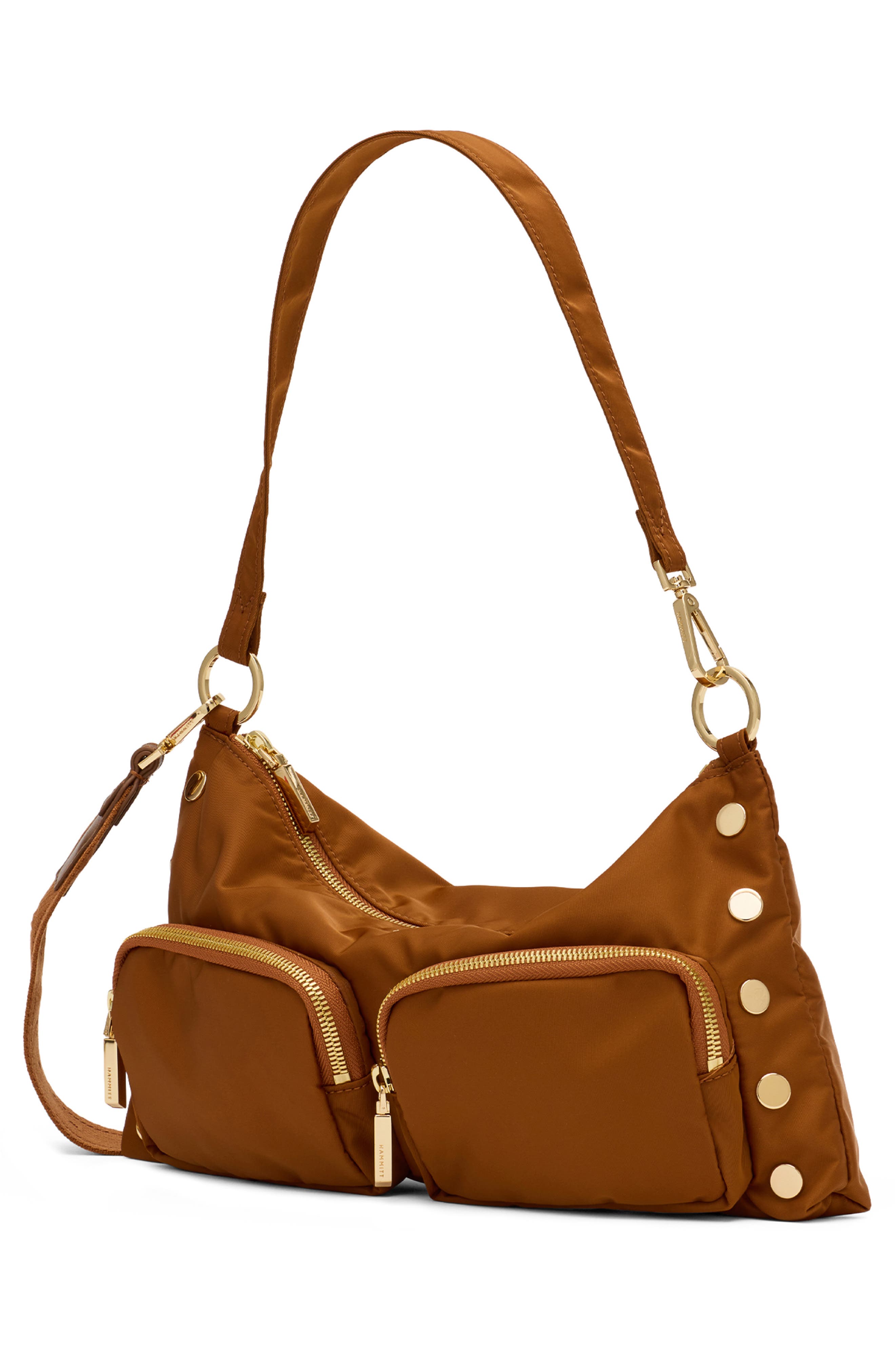 Kyle Medium Shoulder Bag, Alternate, color, AMBER NYLON/ GOLD