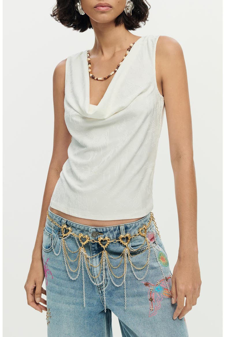 Cowl Neck Sleeveless Top, Main, color, WHITE