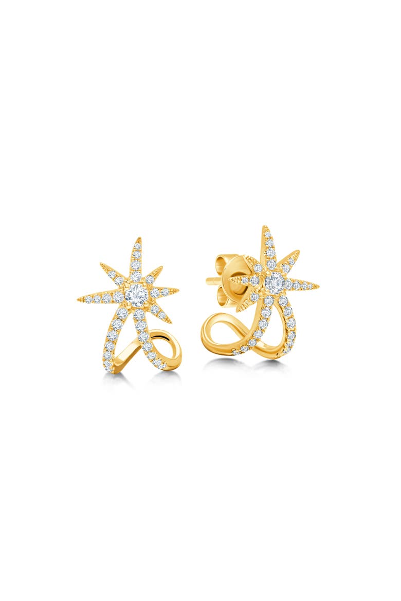 Yellow Starburst Ear Cuffs, Main, color, Yellow Gold