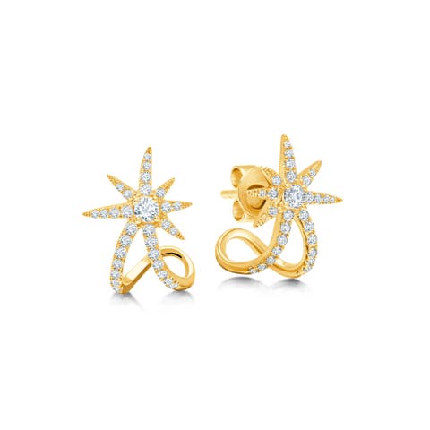 Yellow Starburst Ear Cuffs