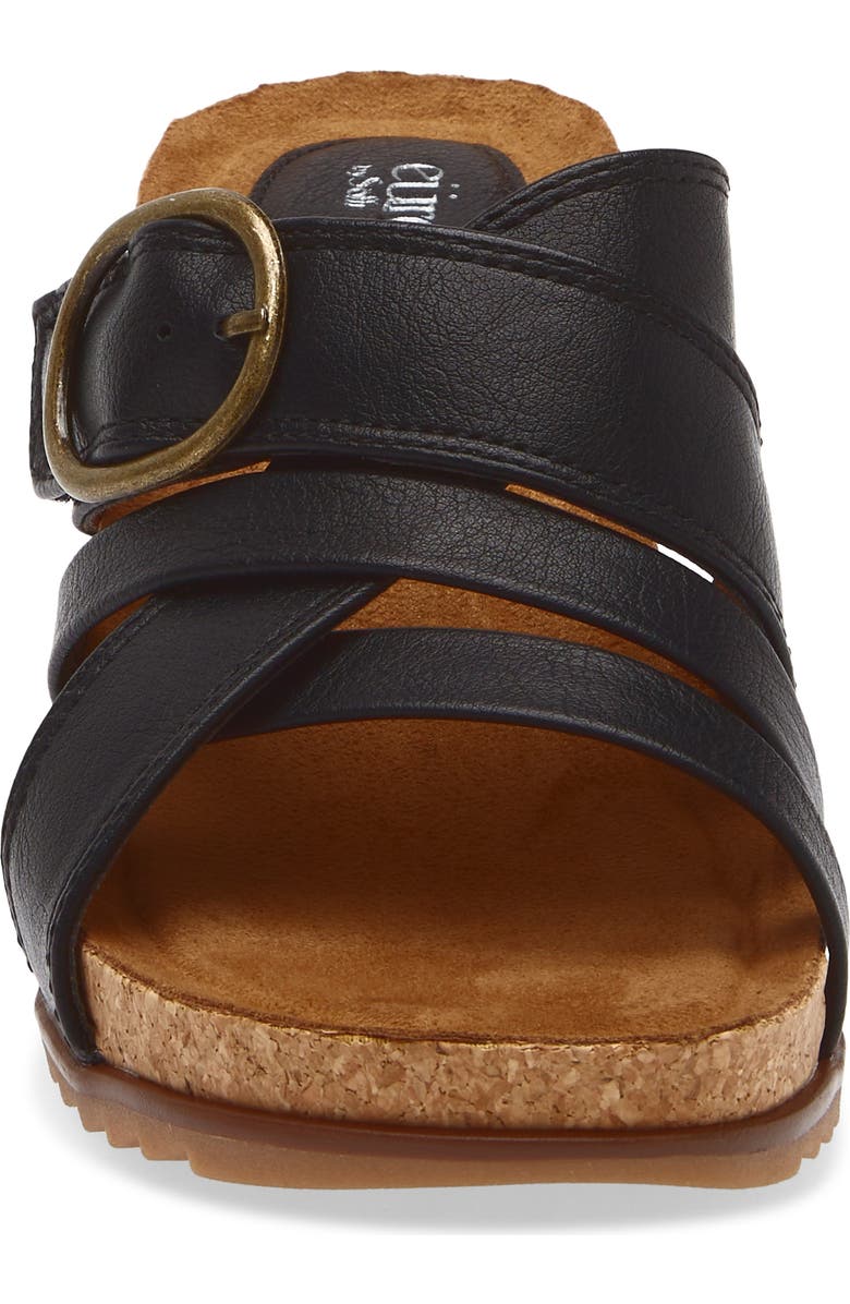 EUROSOFT Buckle Wedge Sandal, Alternate, color, Black