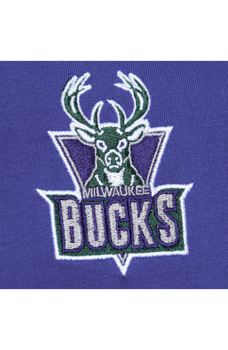 Mitchell & Ness Men's Mitchell & Ness Purple Milwaukee Bucks Hardwood Classics Team OG 2.0 Premium Vintage Logo T-Shirt, Alternate, color, 