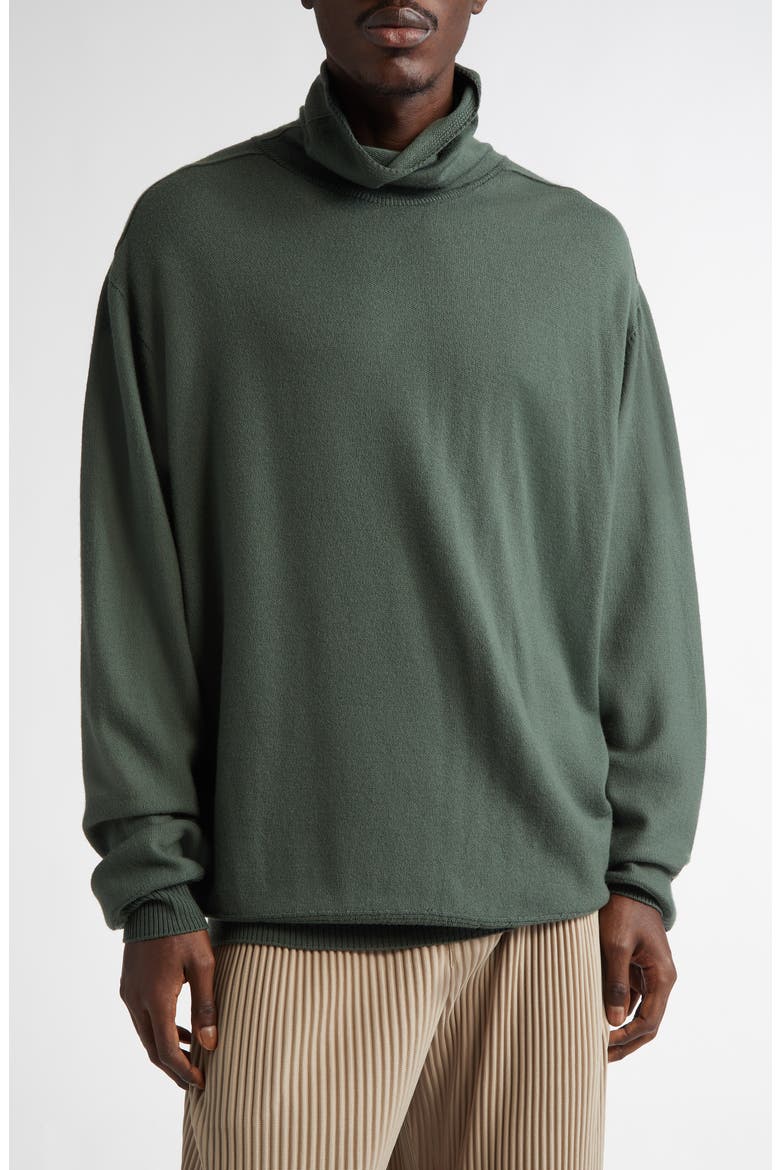 Smooth Wool Turtleneck Sweater, Main, color, KHAKI