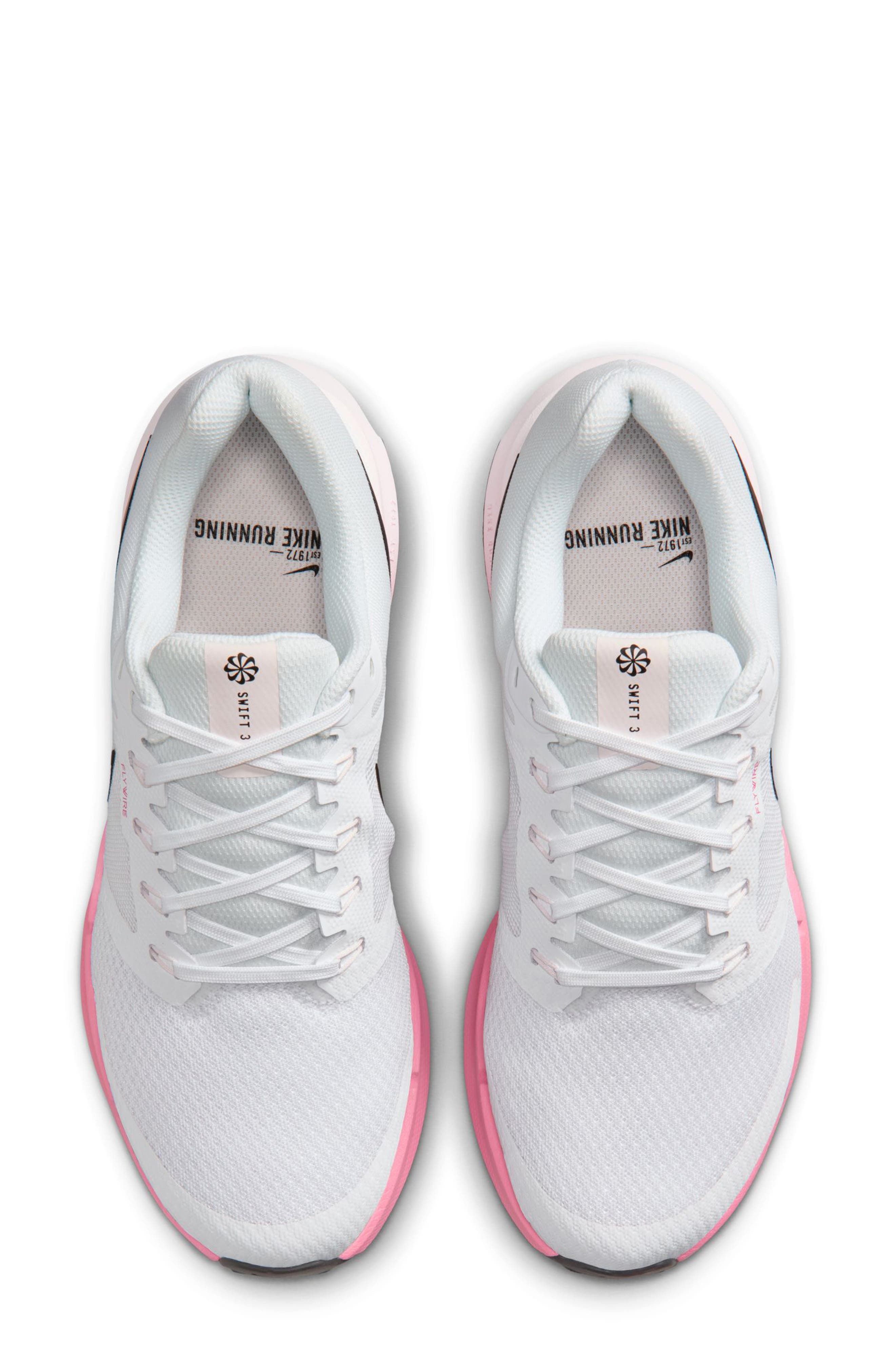 Nike Run Swift 3 Running Shoe, Alternate, color, White/ Black/ Pink-Peony