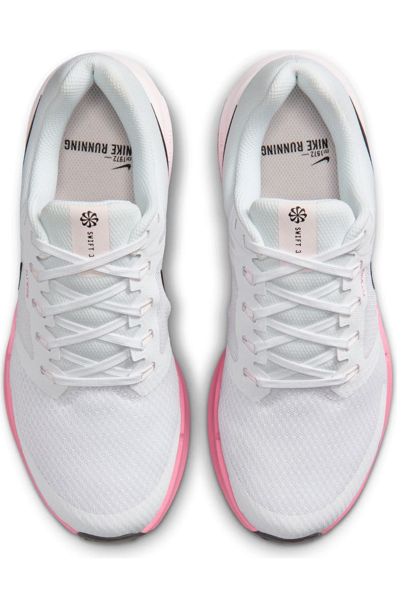 Nike Run Swift 3 Running Shoe, Alternate, color, White/ Black/ Pink-Peony