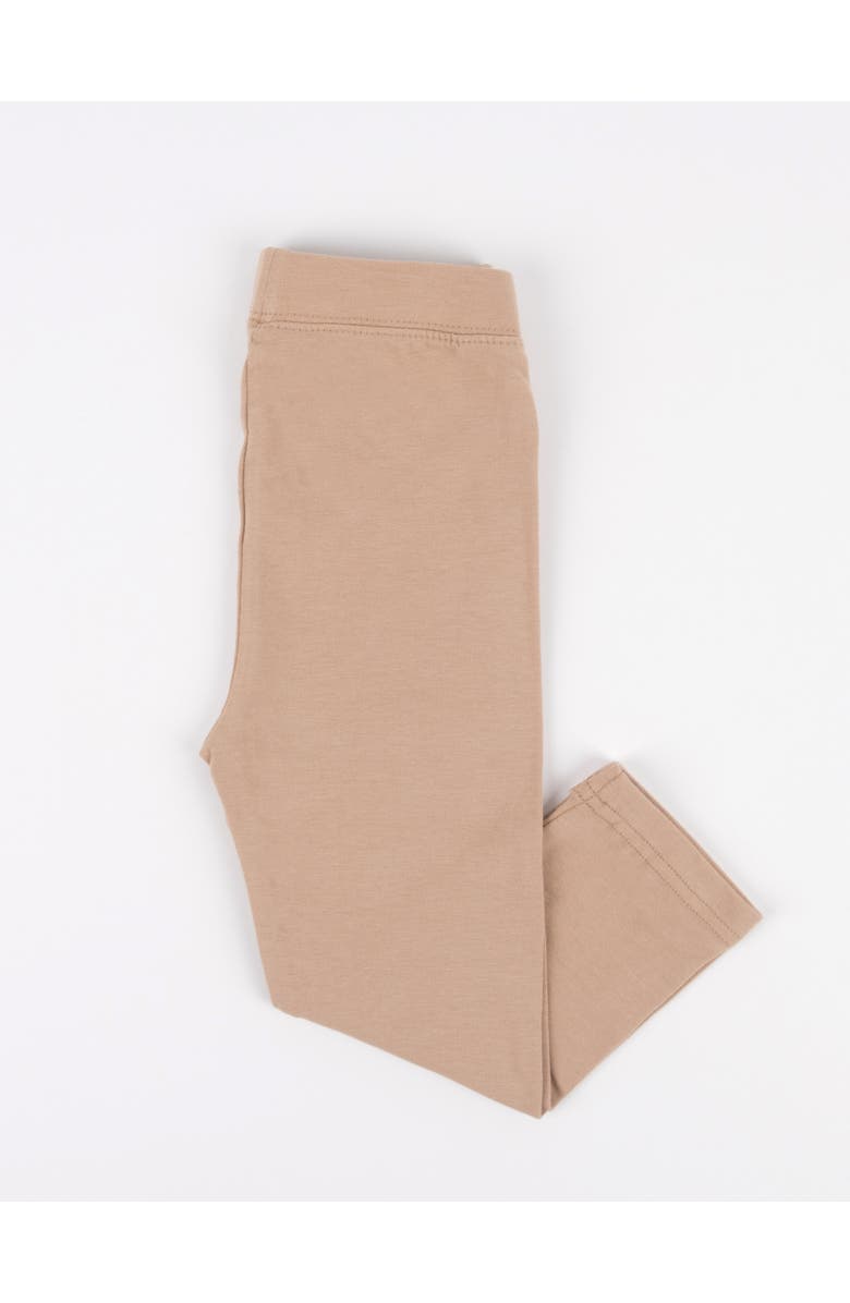 Leveret Girls Cotton Leggings, Solid Colors, Alternate, color, Beige