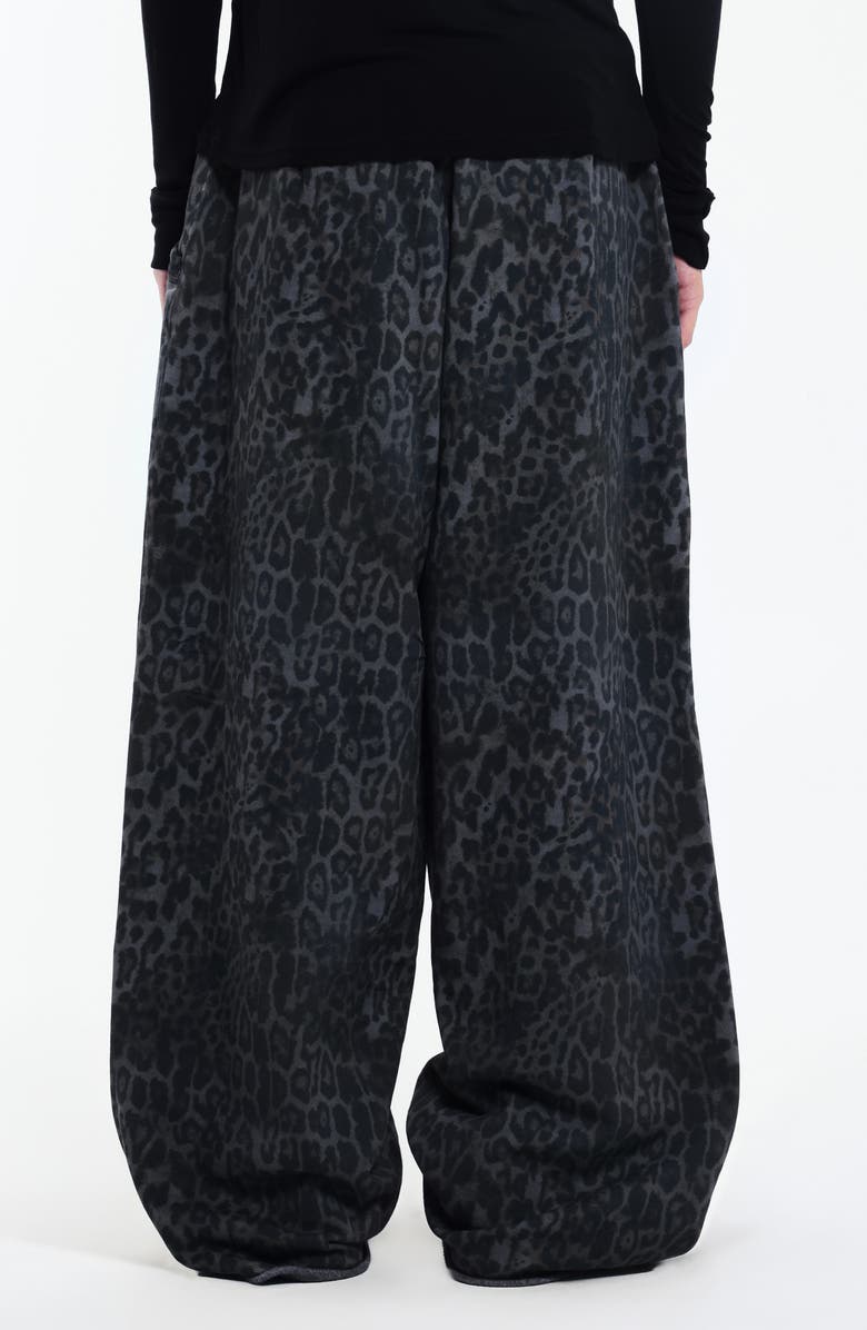 JADED LONDON Leopard Print Monster Sweatpants, Alternate, color, Charcoal