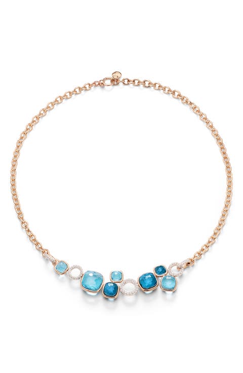 Nudo Sky Blue Topaz & Diamond Pavé Necklace
