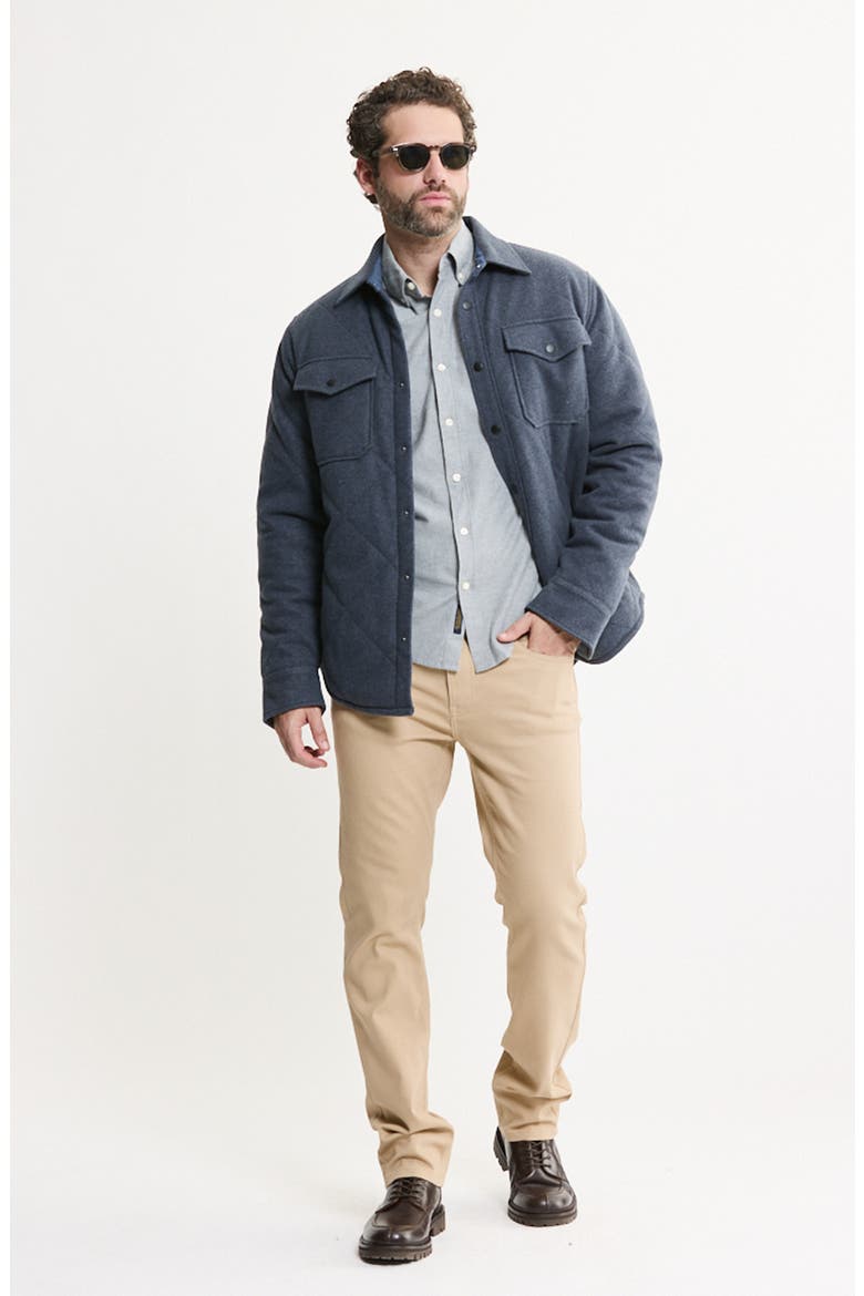 Quilted Brushed Knit Shirt Jacket, Alternate, color, NAVY