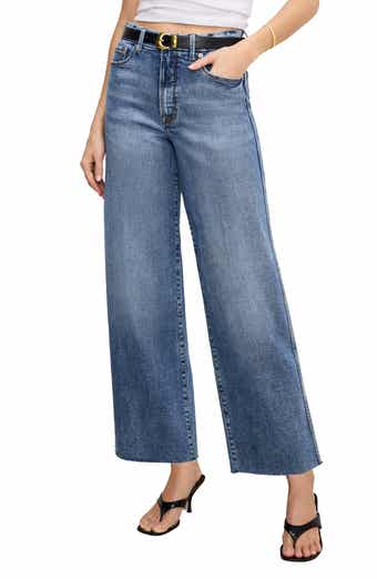 Good American Good Skate Ankle Wide Leg Jeans
