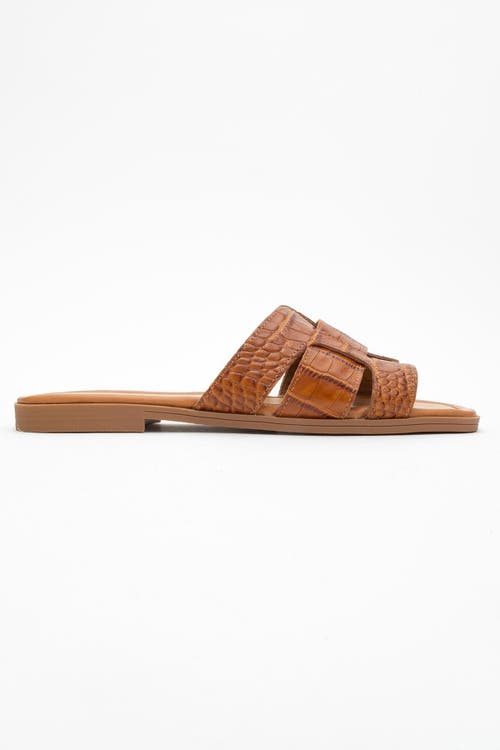 Forever & Always Shoes Notre Leather Flat Sandals In Brown