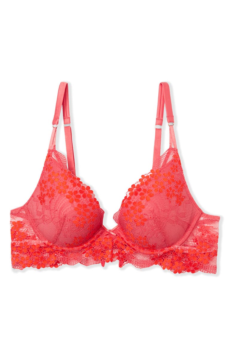 Etam Somptueuse No. 2 Underwire Plunge Push-Up Bra, Alternate, color, Pink
