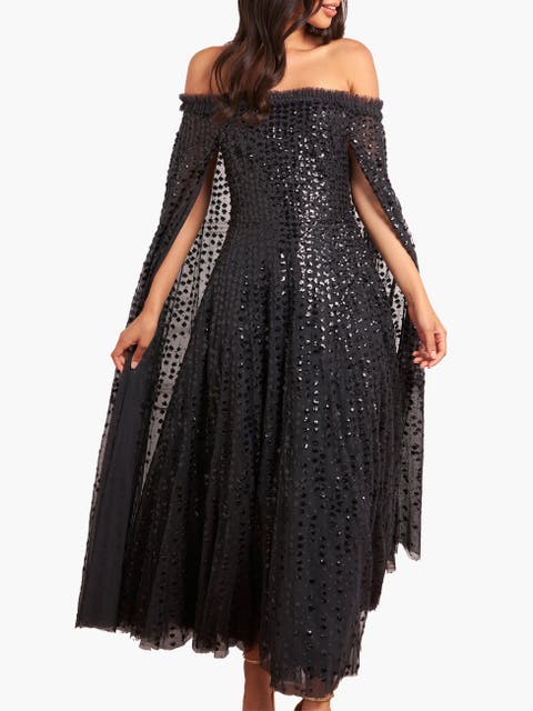Raindrop Cape Ankle Gown