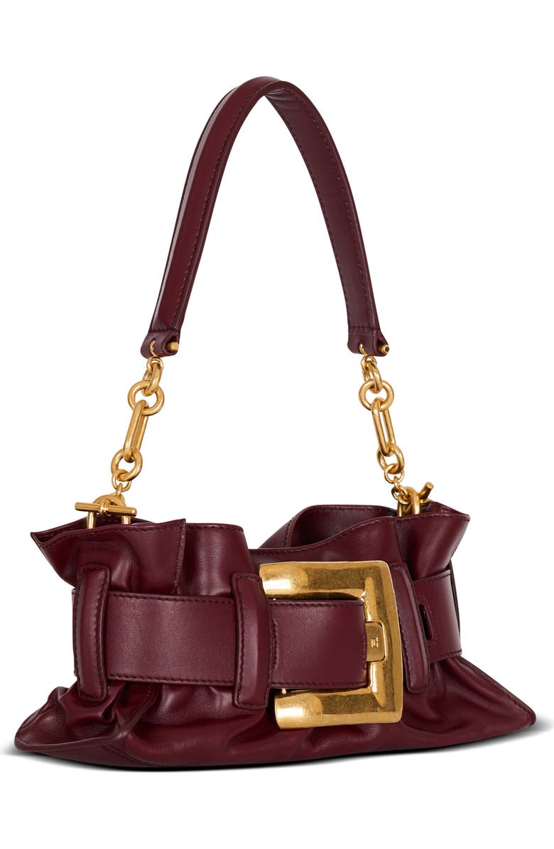 Balmain Mini Anthem Bag In Calfskin Leather, Alternate, color, Brown