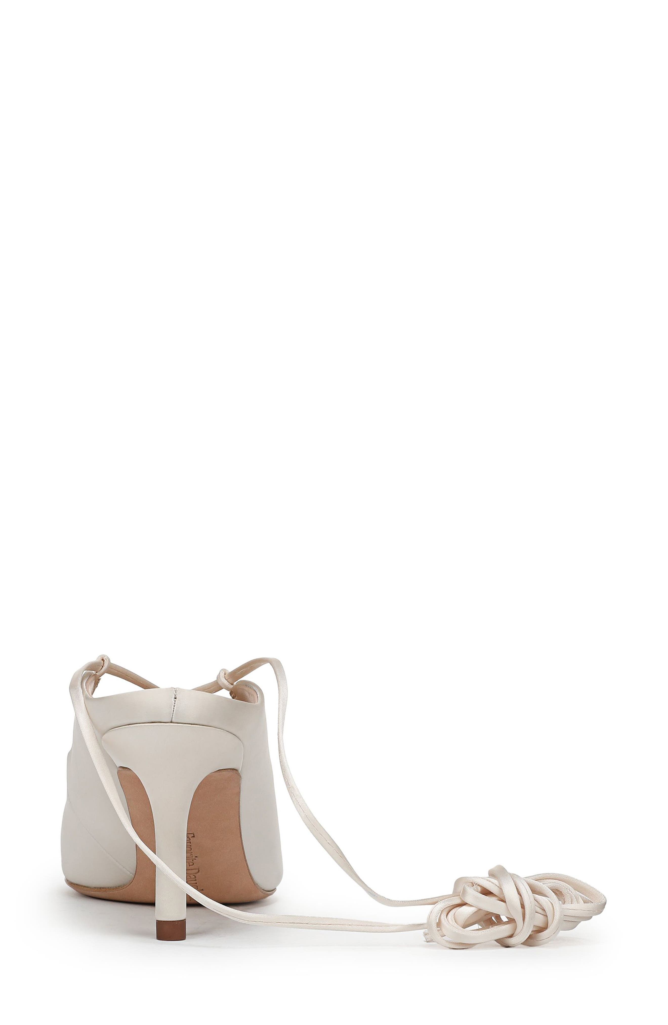 Sloan Ankle Wrap Pointed Toe Mule Pump, Alternate, color, IVORY