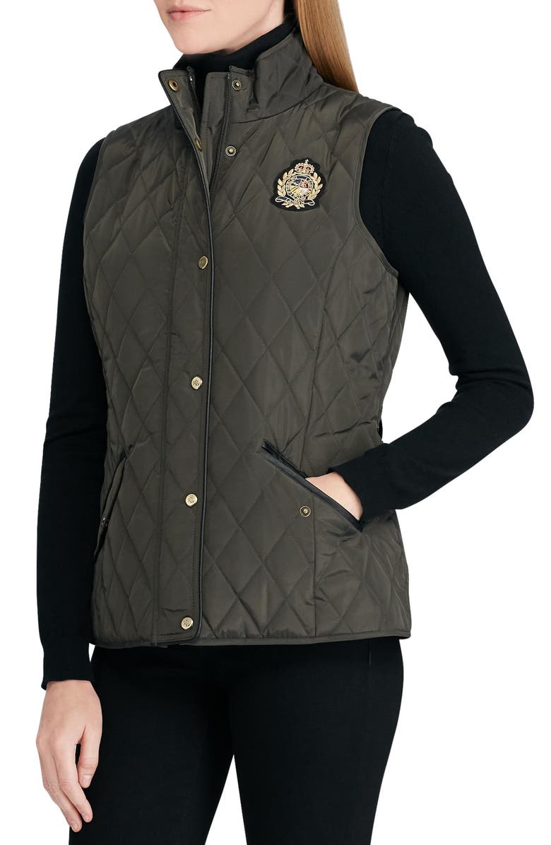 Lauren Ralph Lauren Quilted Crest Vest, Main, color, 
