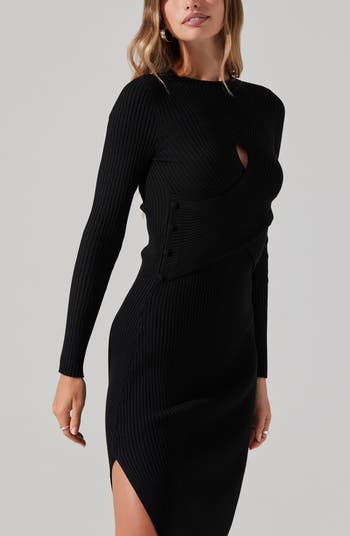 Glenda Long Sleeve Rib Sweater Dress