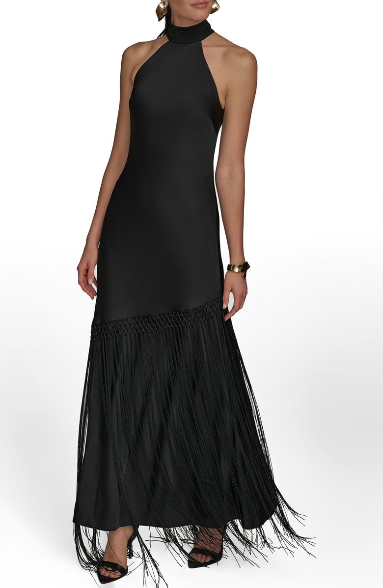 Donna Karan New York Sleeveless Gown, Main, color, Black