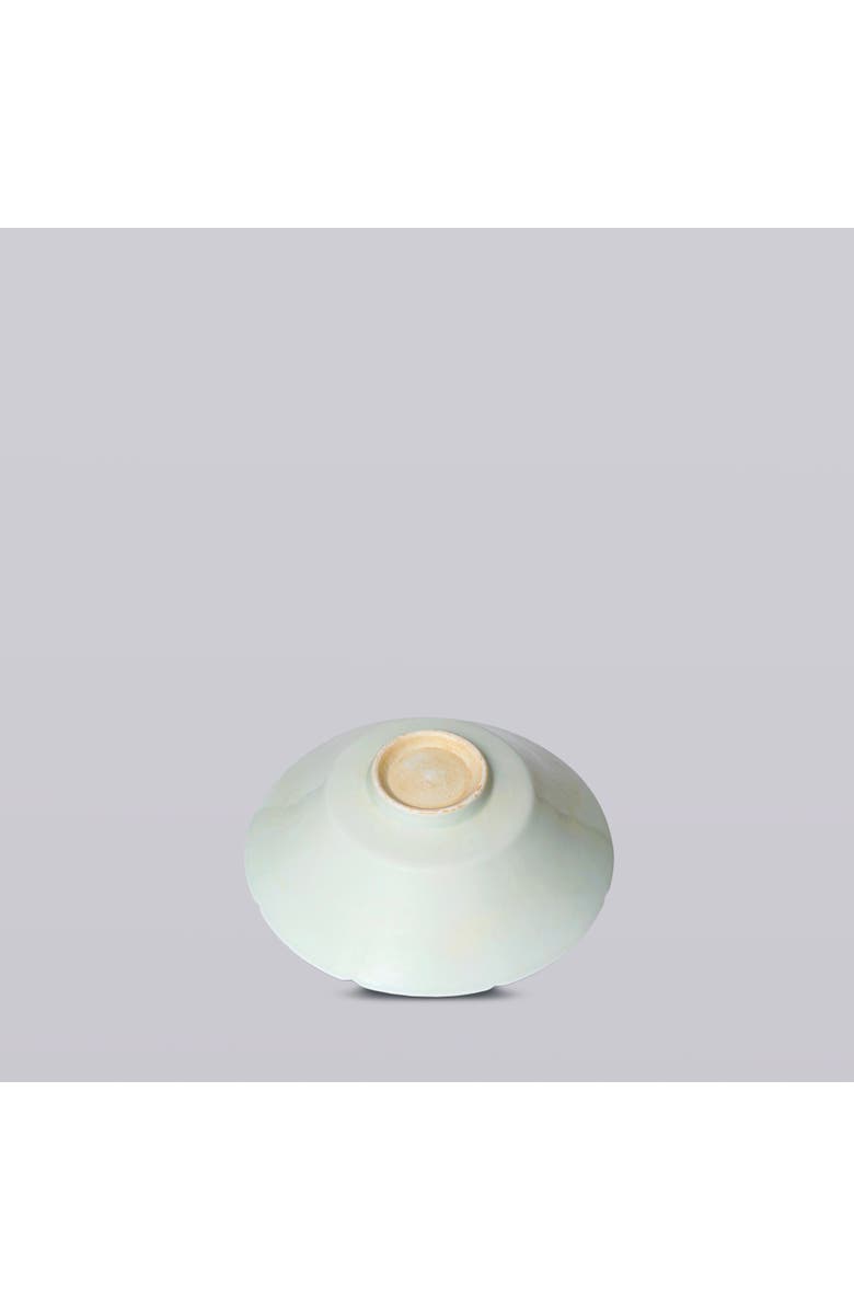 Cobalt Guild Celadon Porcelain Large Peony Conical Bowl, Alternate, color, White