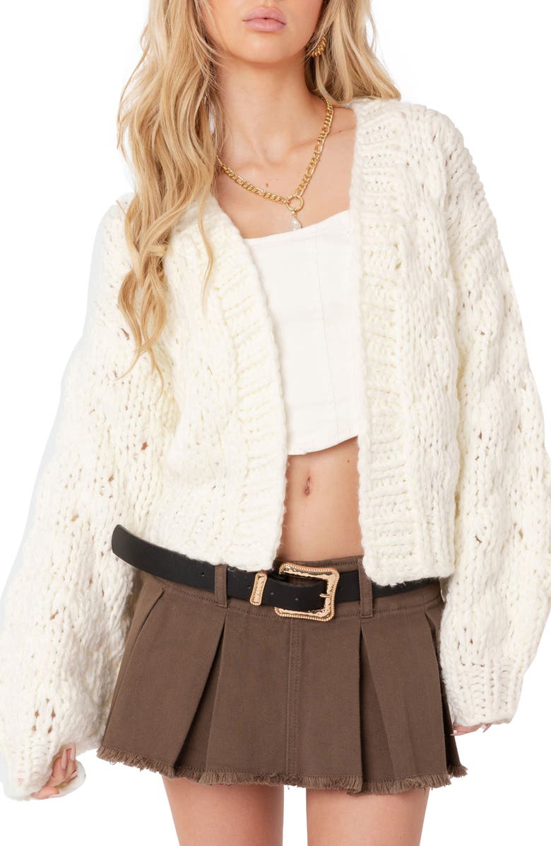 EDIKTED Chunky Open Front Cardigan, Main, color, 