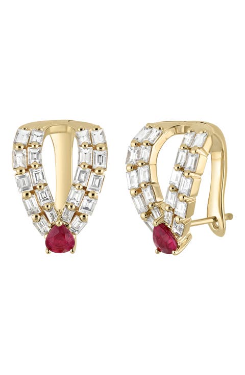 El Mar Ruby & Diamond Statement Earrings
