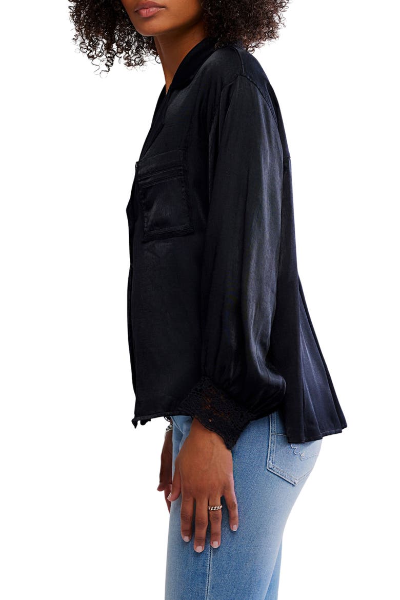 Midnight Muse Pajama Shirt, Alternate, color, BLACK