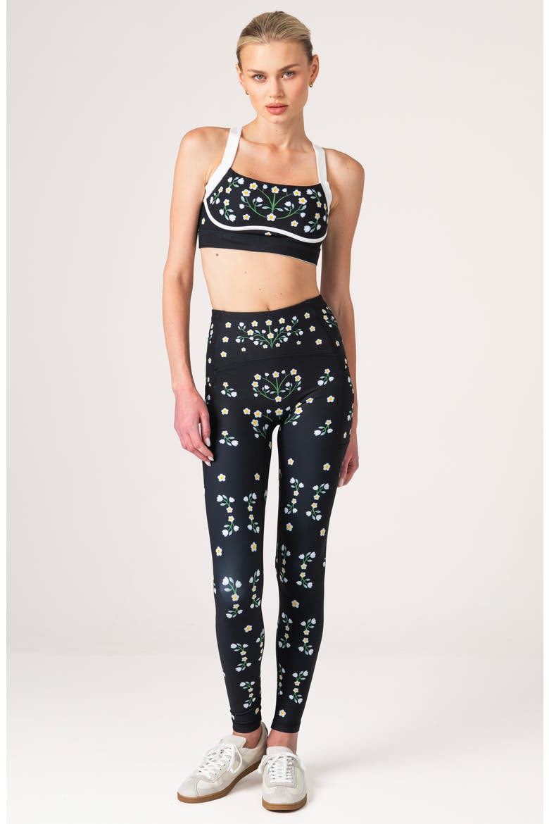 Night Garden High-Waisted Leggings, Alternate, color, Black