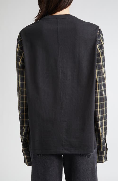 Eenk Contrast Long Sleeve Top In Black